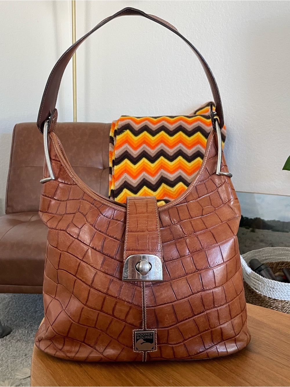 Vintage Dooney & Bourke Bag Crocodile Shoulder Bag Purse